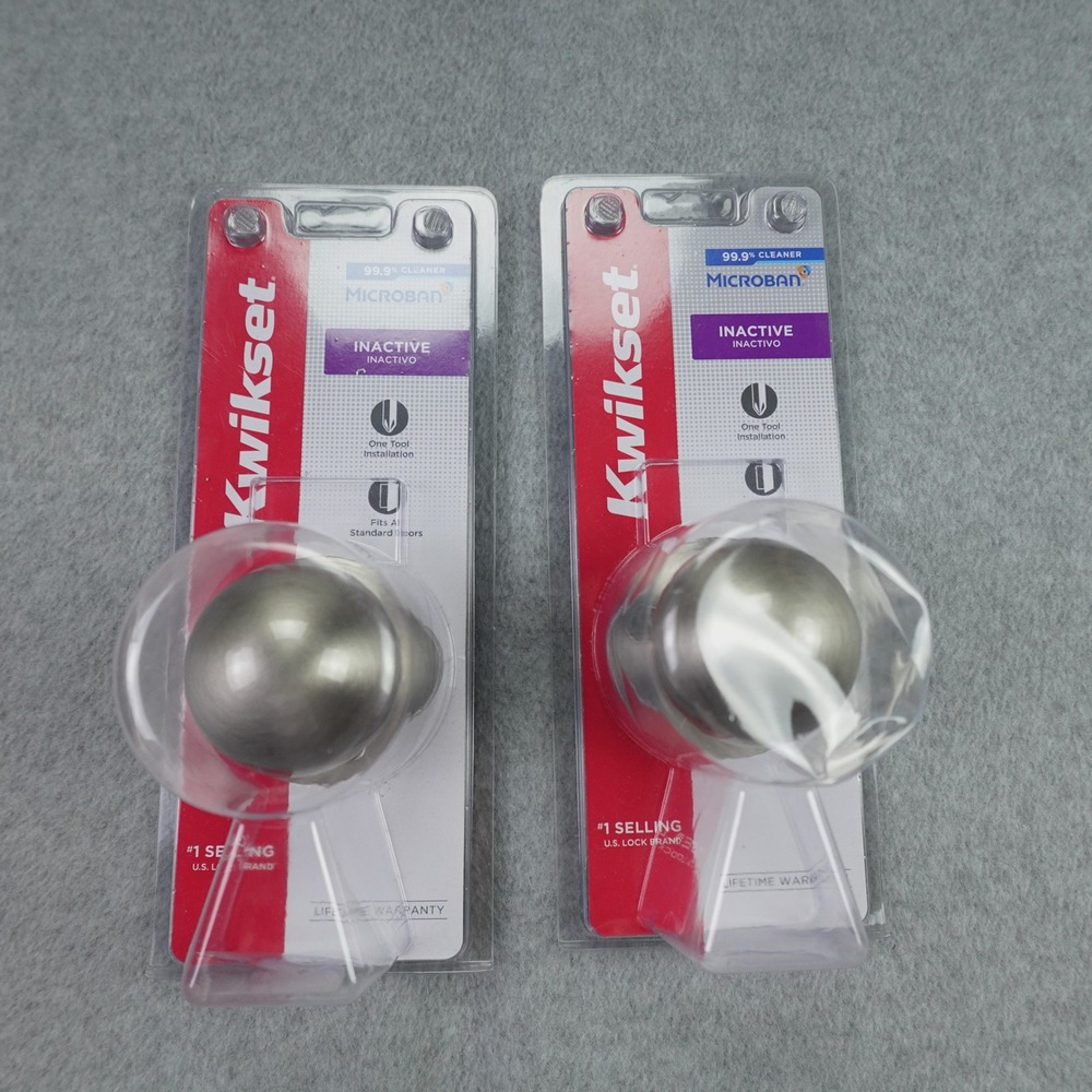 Kwikset Polo Inactive Door Knob Lot of 2 Satin Nickel Dummy Pull Microban